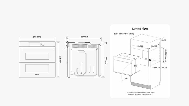 Samsung NV7B6799JBK Serie 6 Dual Cook Flex™ Steam Doppelter kombinierter dampfof