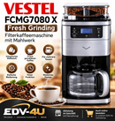 Vestel FCMG7080 X Fresh Grinding ☕ NEU | Kaffeemaschine mit Mahlwerk | Frischer Kaffeegenuss