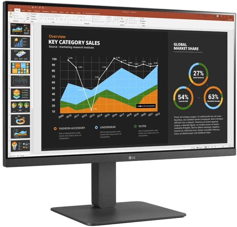 LG 27BR650B-C Business Monitor - IPS Panel, DVI, HDMI. USB-C Del Höhenverstellung