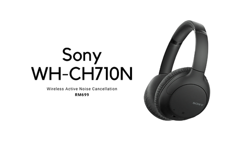 Sony WH-CH710N Bluetooth-Kopfhörer Kabellos Noise Cancelling 35h Laufzeit Black